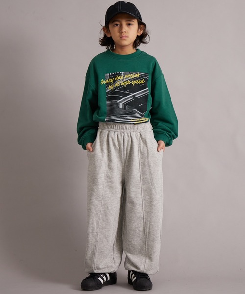 PAIRMANON STREET（ペアマノンストリート）の「裏毛 切替ボリュームスウェットパンツ【PAIRMANON STREET】（スウェットパンツ・キッズ・レッド/グレー/ブラック・100/110/120/130/140/150/160/90）」の9枚目の写真