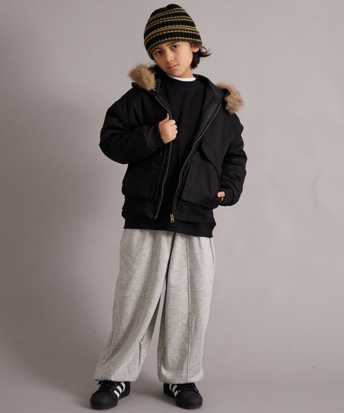 PAIRMANON STREET（ペアマノンストリート）の「裏毛 切替ボリュームスウェットパンツ【PAIRMANON STREET】（スウェットパンツ・キッズ・レッド/グレー/ブラック・100/110/120/130/140/150/160/90）」の10枚目の写真