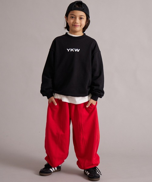 PAIRMANON STREET（ペアマノンストリート）の「裏毛 切替ボリュームスウェットパンツ【PAIRMANON STREET】（スウェットパンツ・キッズ・レッド/グレー/ブラック・100/110/120/130/140/150/160/90）」の13枚目の写真