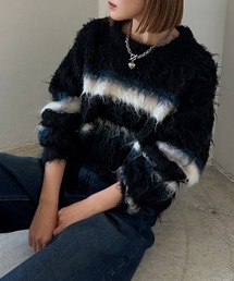 PAGEBOY | シャギーマルチボーダーショートプルオーバー(ニット/セーター)