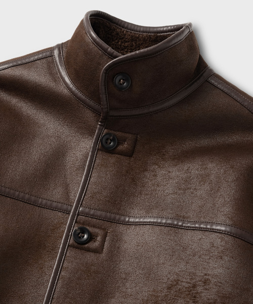 NONBLANK(ノンブランク)の「ムートンジャケット_BROWN(ムートンコート・メンズ・ブラウン・MEDIUM/LARGE/X-LARGE)」の4枚目の写真
