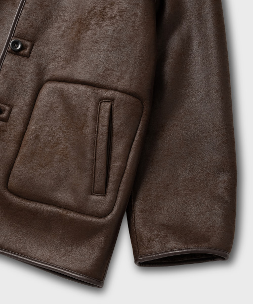 NONBLANK(ノンブランク)の「ムートンジャケット_BROWN(ムートンコート・メンズ・ブラウン・MEDIUM/LARGE/X-LARGE)」の7枚目の写真