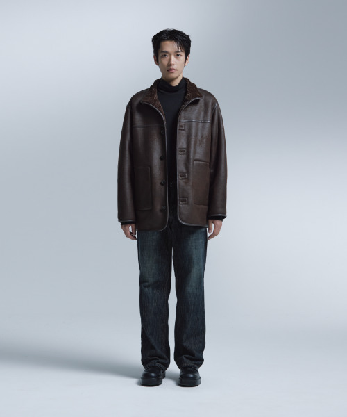 NONBLANK(ノンブランク)の「ムートンジャケット_BROWN(ムートンコート・メンズ・ブラウン・MEDIUM/LARGE/X-LARGE)」の12枚目の写真