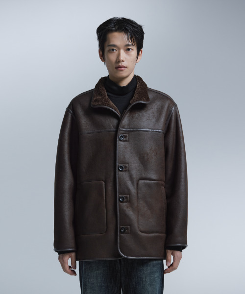 NONBLANK(ノンブランク)の「ムートンジャケット_BROWN(ムートンコート・メンズ・ブラウン・MEDIUM/LARGE/X-LARGE)」の13枚目の写真