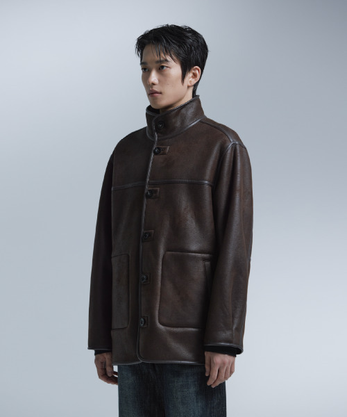 NONBLANK(ノンブランク)の「ムートンジャケット_BROWN(ムートンコート・メンズ・ブラウン・MEDIUM/LARGE/X-LARGE)」の15枚目の写真
