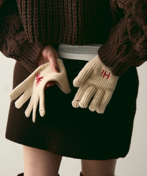 Hi-Bye 刺繍ロゴニットグローブ（手袋）｜Trish（トリッシュ）の