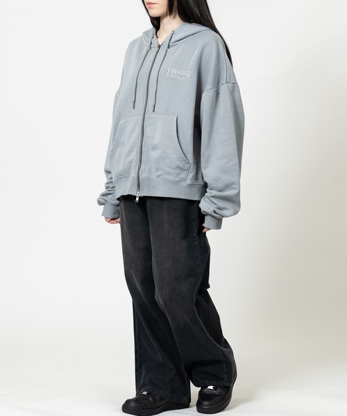 セール】【at】〔THRASHER/スラッシャー〕ダメージデニムアップリケ