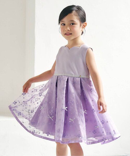 apres les cours(アプレレクール)の「フォーマルジャンパースカート(ワンピース・キッズ・ラベンダー/ネイビー・100/110/120/130)」の2枚目の写真