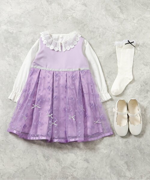 apres les cours(アプレレクール)の「フォーマルジャンパースカート(ワンピース・キッズ・ラベンダー/ネイビー・100/110/120/130)」の14枚目の写真