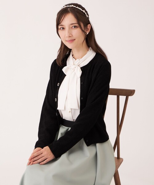 TO BE CHIC(トゥー ビー シック)の「レーヨンモール カーディガン(カーディガン/ボレロ・レディース・グリーン/ブラック/ピンク系その他2・40/42)」の4枚目の写真
