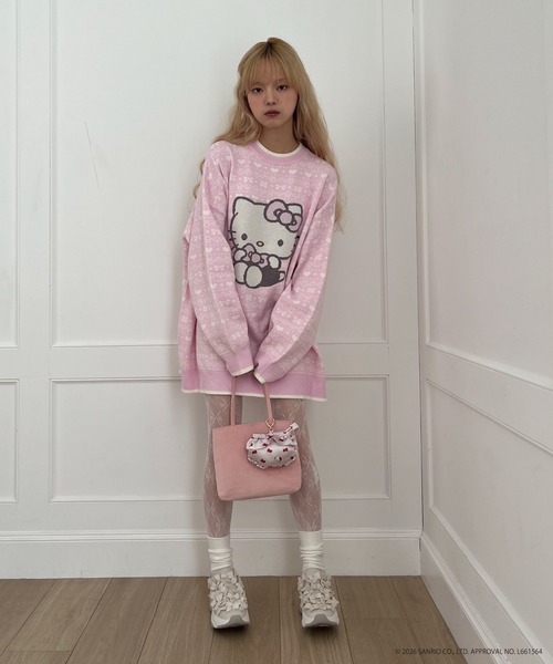 sanrio(サンリオ)の「【HELLO KITTY】BIG NORDIC KNIT(ニット/セーター・レディース・ピンク/レッド/ブルー・FREE)」の10枚目の写真