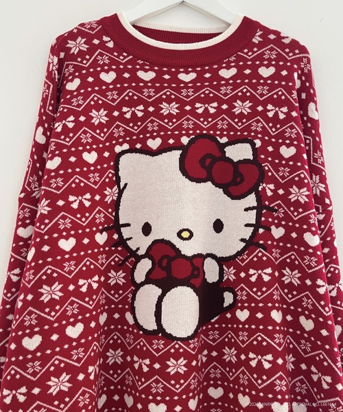 sanrio(サンリオ)の「【HELLO KITTY】BIG NORDIC KNIT(ニット/セーター・レディース・ピンク/レッド/ブルー・FREE)」の19枚目の写真