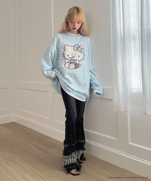 sanrio(サンリオ)の「【HELLO KITTY】BIG NORDIC KNIT(ニット/セーター・レディース・ピンク/レッド/ブルー・FREE)」の17枚目の写真
