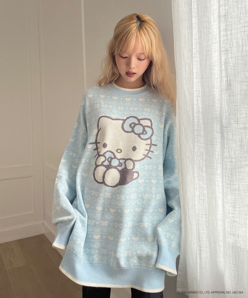 sanrio(サンリオ)の「【HELLO KITTY】BIG NORDIC KNIT(ニット/セーター・レディース・ピンク/レッド/ブルー・FREE)」の11枚目の写真