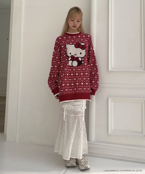 sanrio(サンリオ)の「【HELLO KITTY】BIG NORDIC KNIT(ニット/セーター・レディース・ピンク/レッド/ブルー・FREE)」の22枚目の写真