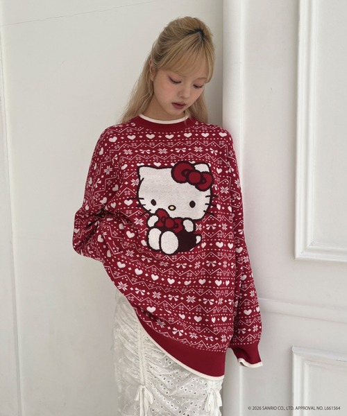 sanrio(サンリオ)の「【HELLO KITTY】BIG NORDIC KNIT(ニット/セーター・レディース・ピンク/レッド/ブルー・FREE)」の20枚目の写真
