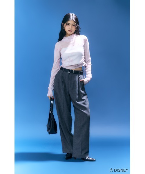 Disney SERIES CREATED by MUS(ディズニーシリーズクリエイテッドバイエムユーエス)の「MD OT DRAWSTRING トップス / TINK(シャツ/ブラウス・レディース・ブラック/ホワイト/ピンク・FREE)」の6枚目の写真
