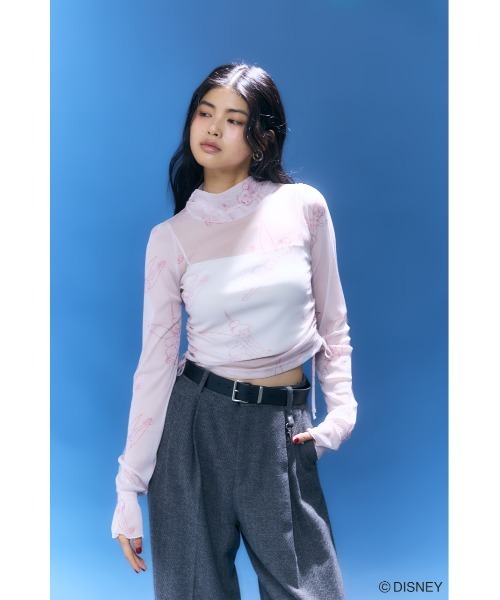 Disney SERIES CREATED by MUS(ディズニーシリーズクリエイテッドバイエムユーエス)の「MD OT DRAWSTRING トップス / TINK(シャツ/ブラウス・レディース・ブラック/ホワイト/ピンク・FREE)」の8枚目の写真