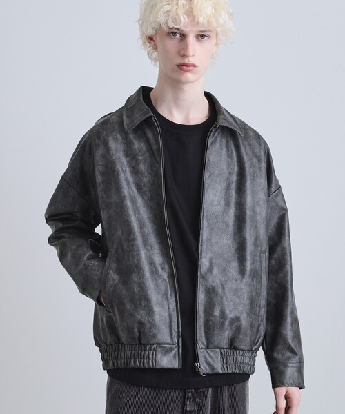 tk.TAKEO KIKUCHI（ティーケータケオキクチ）の「ヴィンテージライクドロップショルダージップブルゾン（ブルゾン・メンズ・スミクロ/ブラウン系その他/ブラック・03/02/01）」の11枚目の写真