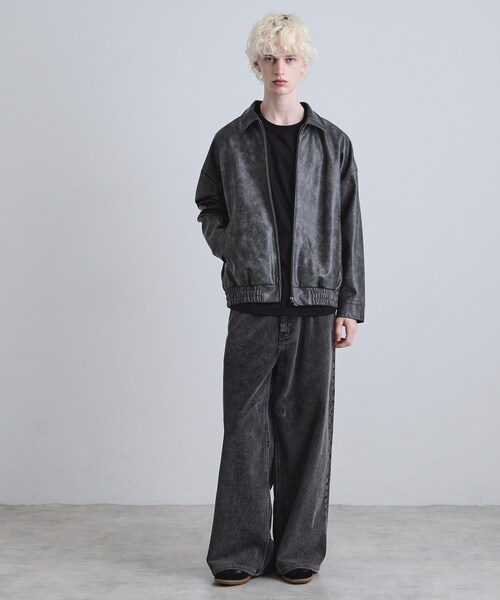 tk.TAKEO KIKUCHI（ティーケータケオキクチ）の「ヴィンテージライクドロップショルダージップブルゾン（ブルゾン・メンズ・スミクロ/ブラウン系その他/ブラック・03/02/01）」の12枚目の写真