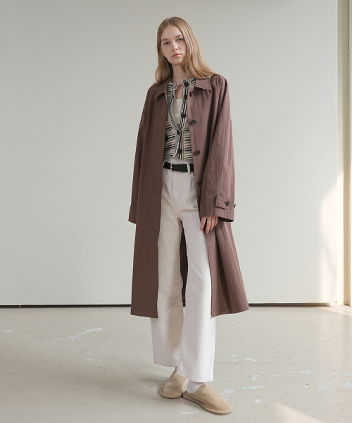 PAUL&ALICE(ポール&アリス)の「HIDDEN BUTTON TRENCH COAT / BROWN(トレンチコート・レディース・ブラウン・FREE)」の1枚目の写真