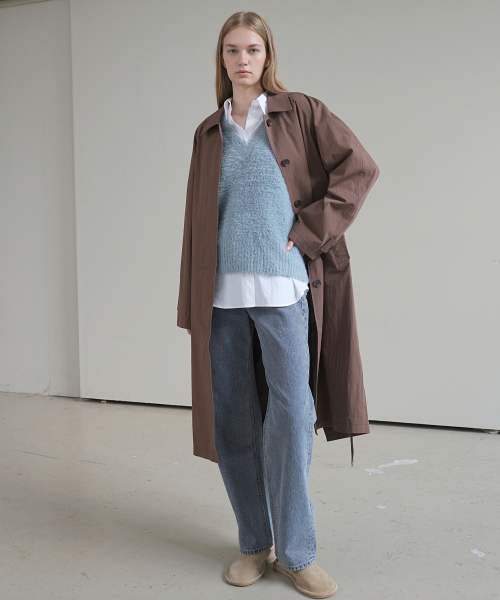PAUL&ALICE(ポール&アリス)の「HIDDEN BUTTON TRENCH COAT / BROWN(トレンチコート・レディース・ブラウン・FREE)」の3枚目の写真