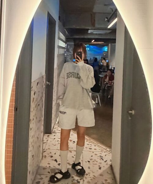 EXCURSE(エクスカース)の「EC ワイドハーフスウェットパンツメランジ(その他パンツ・レディース・その他・MEDIUM/LARGE/X-LARGE)」の2枚目の写真