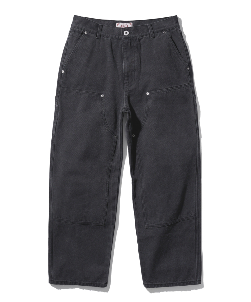 VINTAGE DOUBLE KNEE PIGMENT PANTS-CHARCOAL