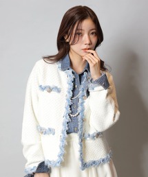 Apuweiser-riche | ＭＩＸブレードニットジャケット(ニット/セーター)