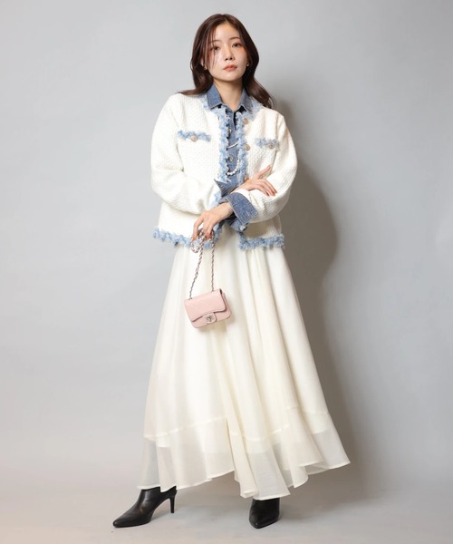 Apuweiser-riche(アプワイザーリッシェ)の「MIXブレードニットジャケット(ニット/セーター・レディース・ホワイト系その他/ピンク/ネイビー/ホワイト・1/2)」の12枚目の写真