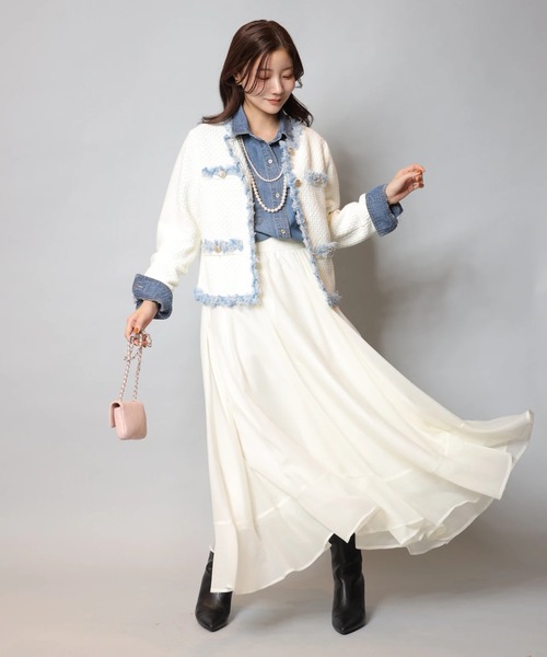 Apuweiser-riche(アプワイザーリッシェ)の「MIXブレードニットジャケット(ニット/セーター・レディース・ホワイト系その他/ピンク/ネイビー/ホワイト・1/2)」の13枚目の写真