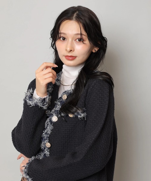 Apuweiser-riche(アプワイザーリッシェ)の「MIXブレードニットジャケット(ニット/セーター・レディース・ホワイト系その他/ピンク/ネイビー/ホワイト・1/2)」の16枚目の写真