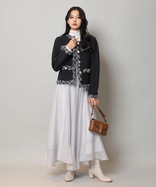 Apuweiser-riche(アプワイザーリッシェ)の「MIXブレードニットジャケット(ニット/セーター・レディース・ホワイト系その他/ピンク/ネイビー/ホワイト・1/2)」の19枚目の写真