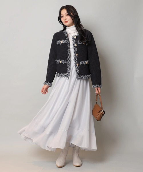 Apuweiser-riche(アプワイザーリッシェ)の「MIXブレードニットジャケット(ニット/セーター・レディース・ホワイト系その他/ピンク/ネイビー/ホワイト・1/2)」の22枚目の写真