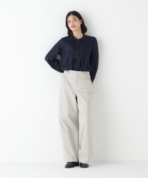 human woman(ヒューマンウーマン)の「◆【ウォッシャブル】テンセルビエラタイブラウス(シャツ/ブラウス・レディース・ブラック系その他3/ネイビー・MEDIUM)」の19枚目の写真
