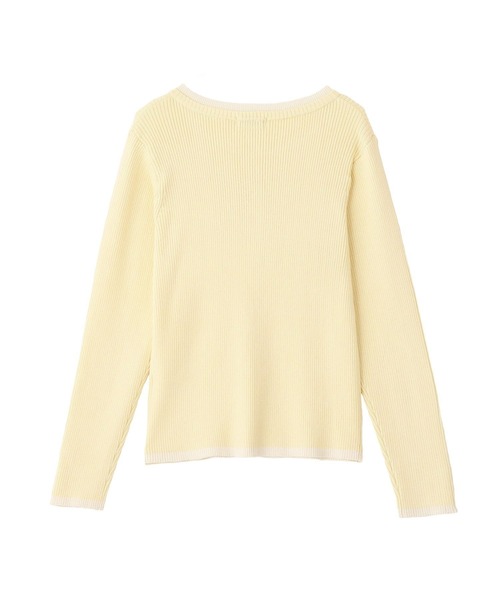 earth music&ecology（アースミュージックアンドエコロジー）の「【2026SS】バイカラーヘンリーネックニットプルオーバー（ニット/セーター・レディース・ライトイエロー/サックスブルー/グレー/ネイビー・FREE）」の19枚目の写真