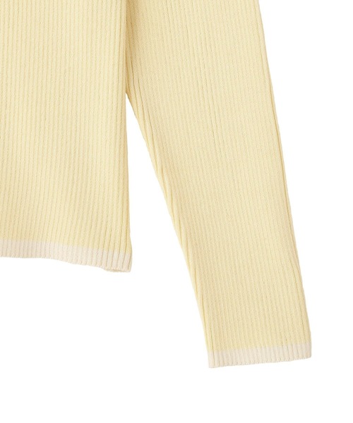 earth music&ecology（アースミュージックアンドエコロジー）の「【2026SS】バイカラーヘンリーネックニットプルオーバー（ニット/セーター・レディース・ライトイエロー/サックスブルー/グレー/ネイビー・FREE）」の21枚目の写真