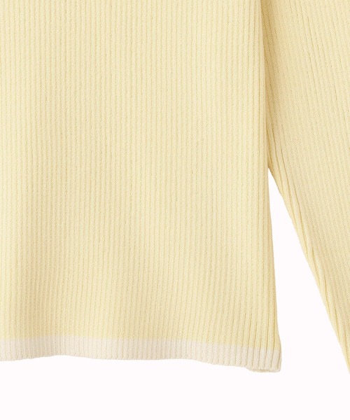 earth music&ecology（アースミュージックアンドエコロジー）の「【2026SS】バイカラーヘンリーネックニットプルオーバー（ニット/セーター・レディース・ライトイエロー/サックスブルー/グレー/ネイビー・FREE）」の22枚目の写真