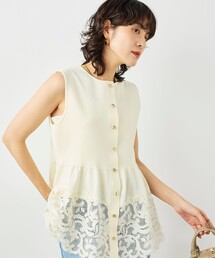 NOLLEY’S | 《手洗い可能》レース付きペプラムベスト(ベスト)