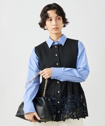 NOLLEY'S（ノーリーズ）の「《手洗い可能》レース付きペプラムベスト（ベスト）」