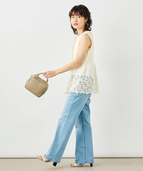 NOLLEY’S（ノーリーズ）の「《手洗い可能》レース付きペプラムベスト（ベスト・レディース・ブラック/アイボリー/ネイビー・38）」の5枚目の写真