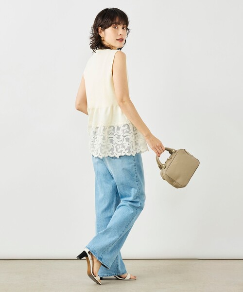 NOLLEY’S（ノーリーズ）の「《手洗い可能》レース付きペプラムベスト（ベスト・レディース・ブラック/アイボリー/ネイビー・38）」の6枚目の写真