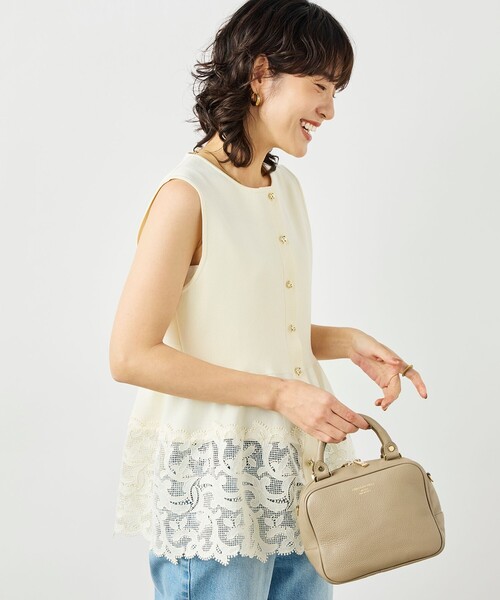 NOLLEY’S（ノーリーズ）の「《手洗い可能》レース付きペプラムベスト（ベスト・レディース・ブラック/アイボリー/ネイビー・38）」の9枚目の写真