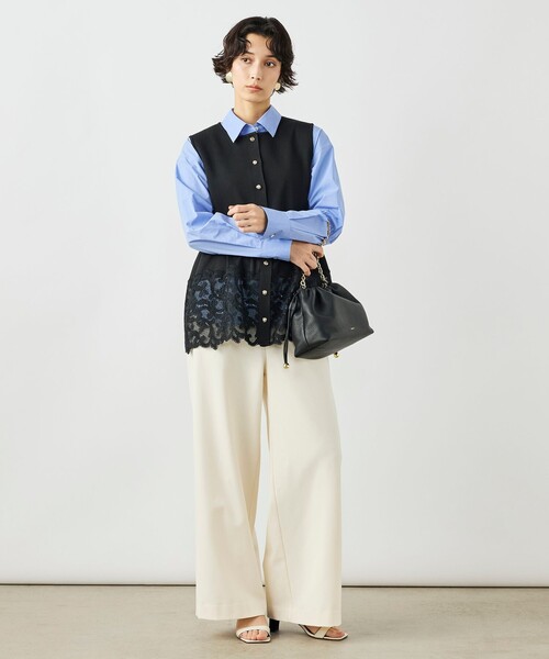 NOLLEY’S（ノーリーズ）の「《手洗い可能》レース付きペプラムベスト（ベスト・レディース・ブラック/アイボリー/ネイビー・38）」の17枚目の写真