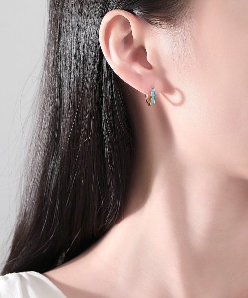 Burner(バーナー)の「【Sonu jewelry(ソヌジュエリー)】カラーブロックフープピアス son-pierce-26-6【RBTS】(ピアス(両耳用)・レディース・ゴールド/シルバー・FREE)」の4枚目の写真