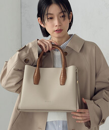 MONO　COMME CA | 型押しハンドルバッグ(ハンドバッグ)