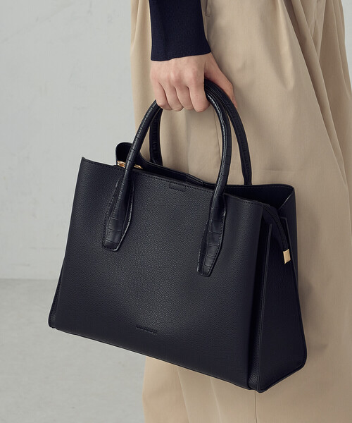 MONO COMME CA(モノコムサ)の「型押しハンドルバッグ(ハンドバッグ・レディース・ベージュ/ブラック/グレー・FREE)」の16枚目の写真