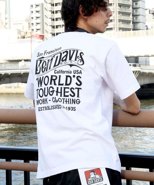 BEN DAVIS(ベンデイビス)の「【BEN DAVIS(ベンデイビス)】OLD SIGN VNTG TEE / Tシャツ クルーネック ワンポイント シンプル ユニセックス 加工(Tシャツ/カットソー・メンズ・ネイビー/ホワイト/ブラック・X-LARGE/LARGE/MEDIUM)」の2枚目の写真