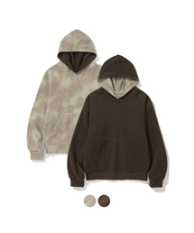 LAB12（ラボ12）の「リバーシブルヴィンテージフリースフードパーカー（ベージュ+ブラウン）（パーカー）」