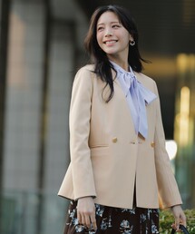 シャツ ノーカラージャケット スタンドカラー」に該当するジャケット